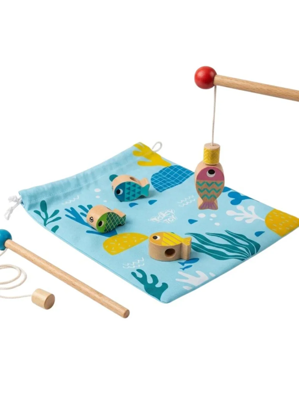 NEW Montessori Wooden Fishing Game Whale Toy Toddler Fine Motor Educational Toy